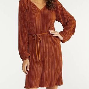 Plus Size Pleated Shift Dress